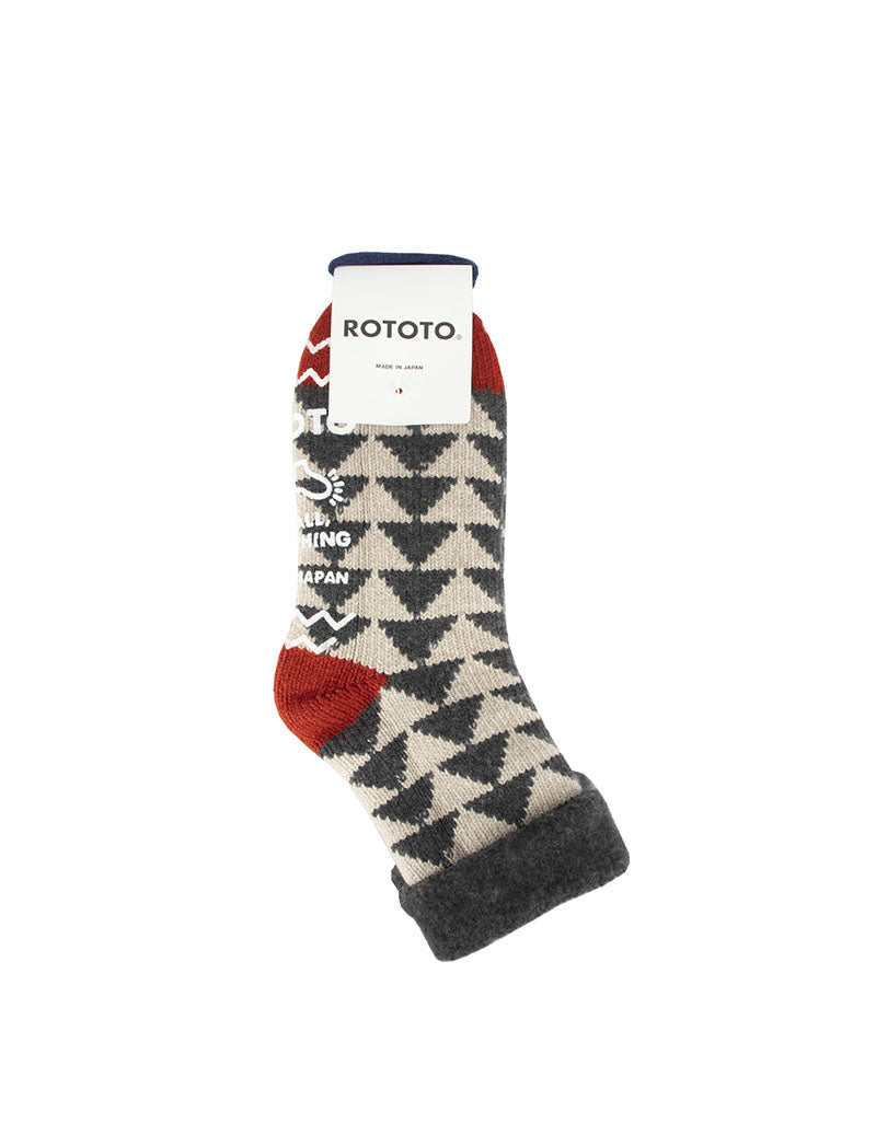 Rototo Comfy Room Socks Charcoal / Red