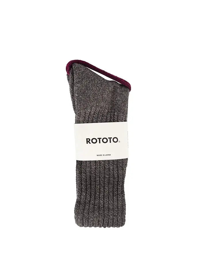 RoToTo Loose Pile Socks Mix Charcoal