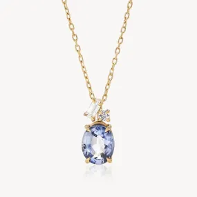 Royal Blue Sapphire & Diamond Necklace