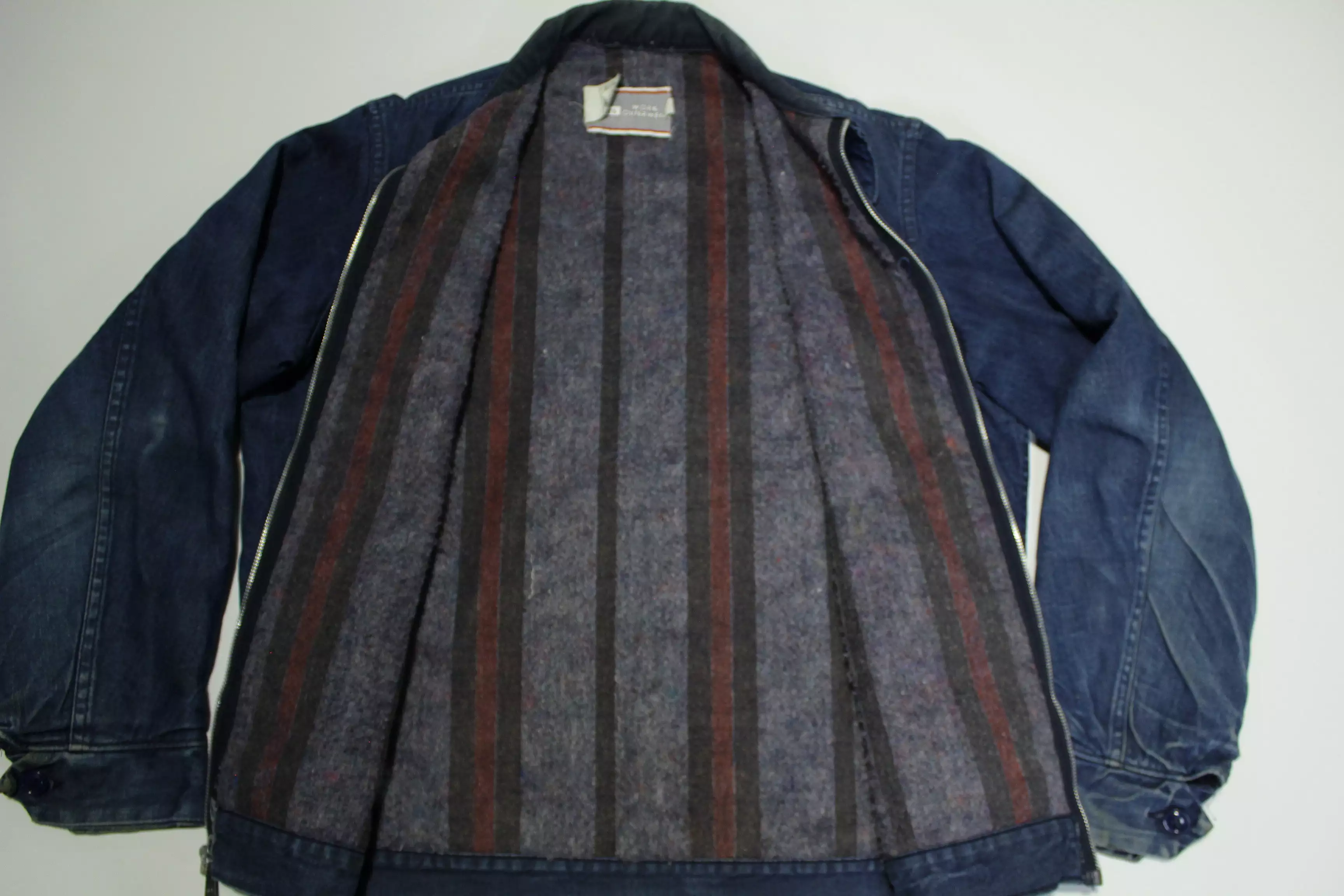 Sears Work Outwear Vintage 80's Made in USA Blanket Lined Chore Jean Jacket