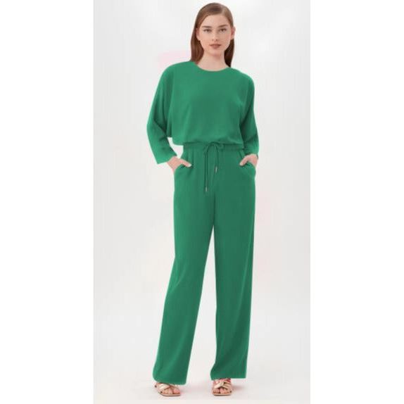 Sexy Round Neck Top and Loose Pant Set