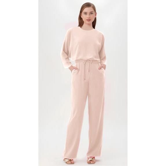 Sexy Round Neck Top and Loose Pant Set