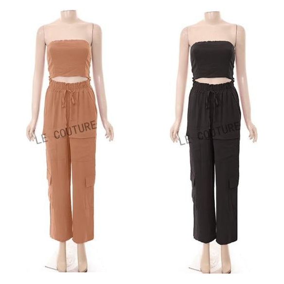 Sleeveless Crop Top and Pant Set