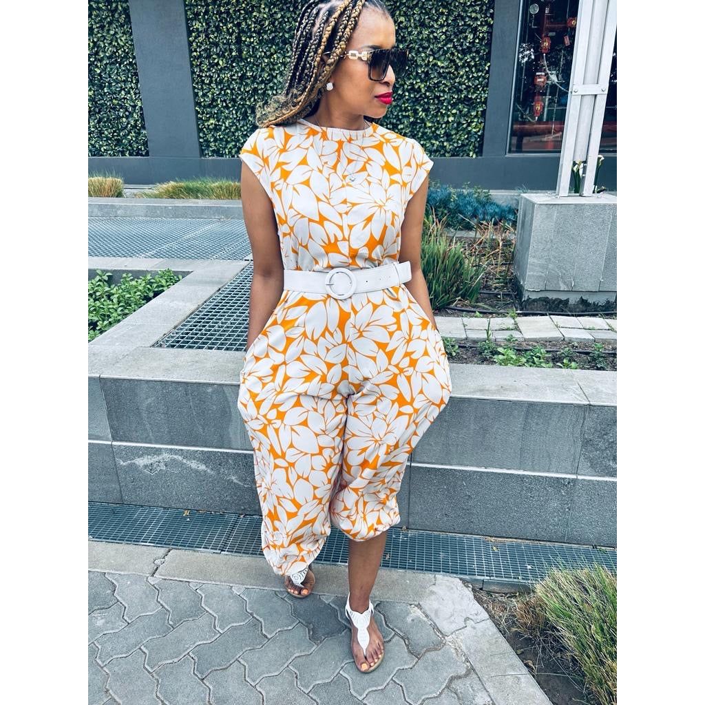 Sleeves Floral Jumpsuit