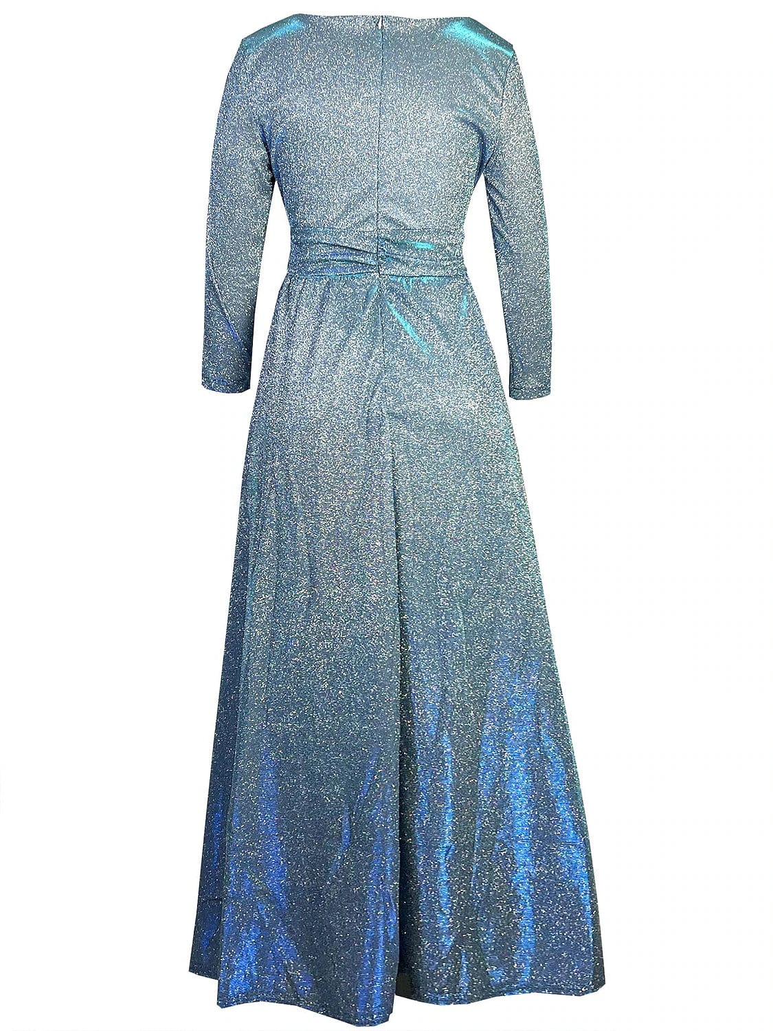 Sparkling Blue V-Neck Jumpsuit for Women - Elegant and Versatile