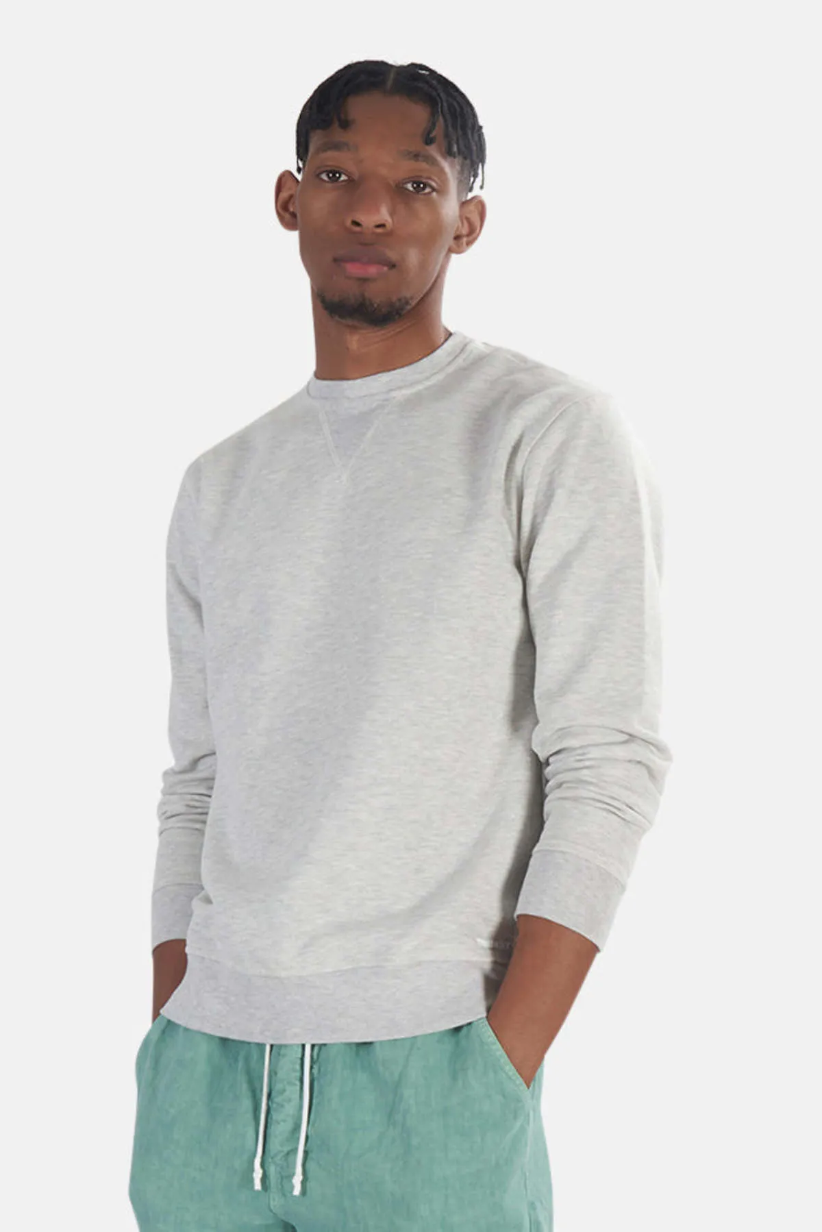 Stone Wash Crewneck Sweater - White