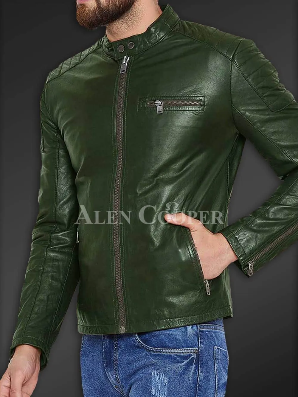 Stylish and comfortable real leather jacket for men