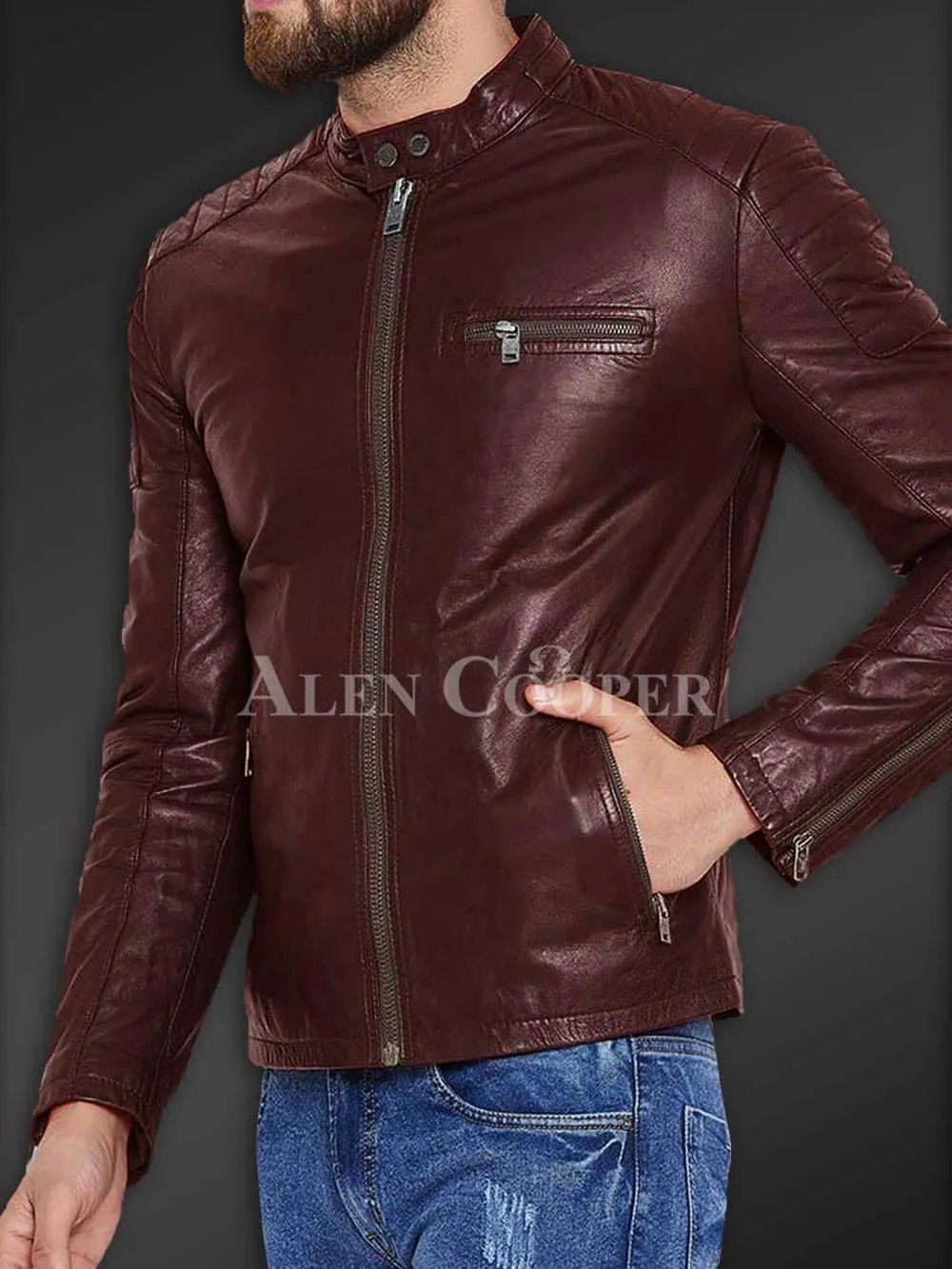 Stylish and comfortable real leather jacket for men