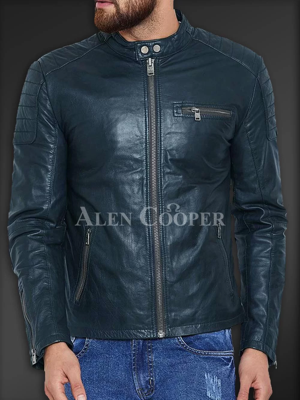 Stylish and comfortable real leather jacket for men