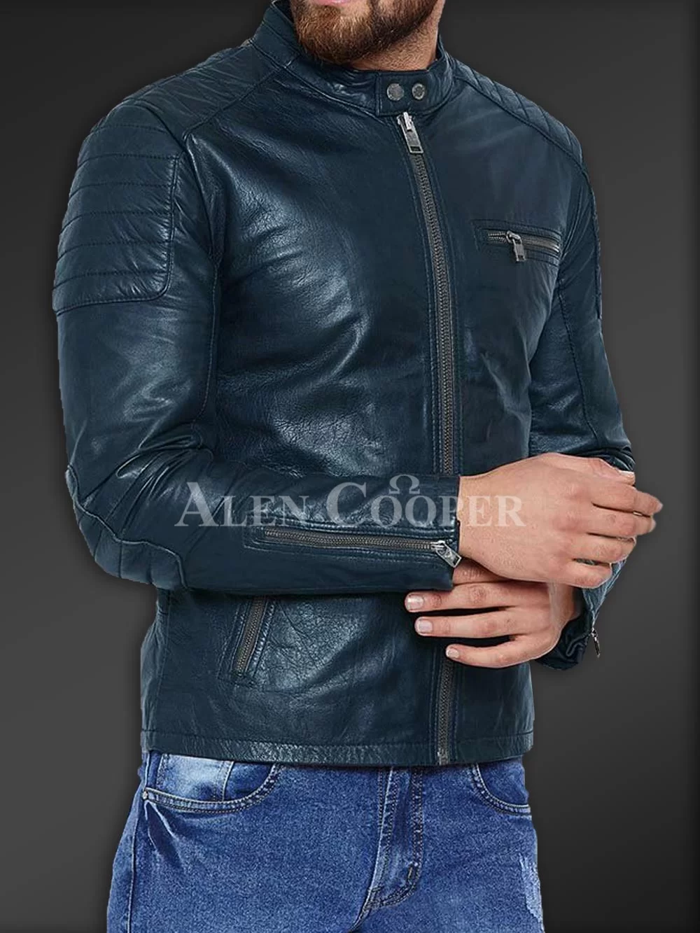 Stylish and comfortable real leather jacket for men