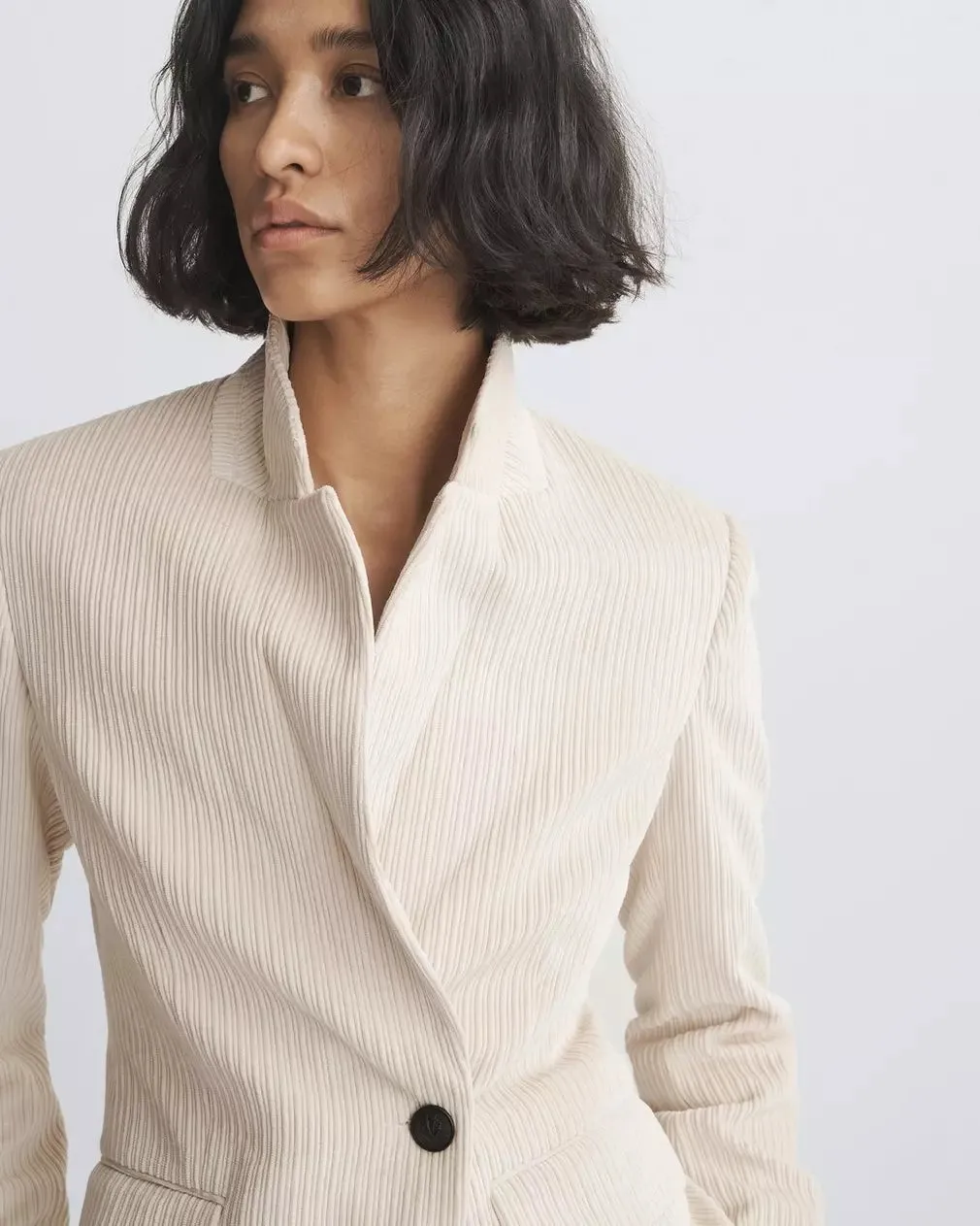 Tessa Corduroy Blazer - Ivory