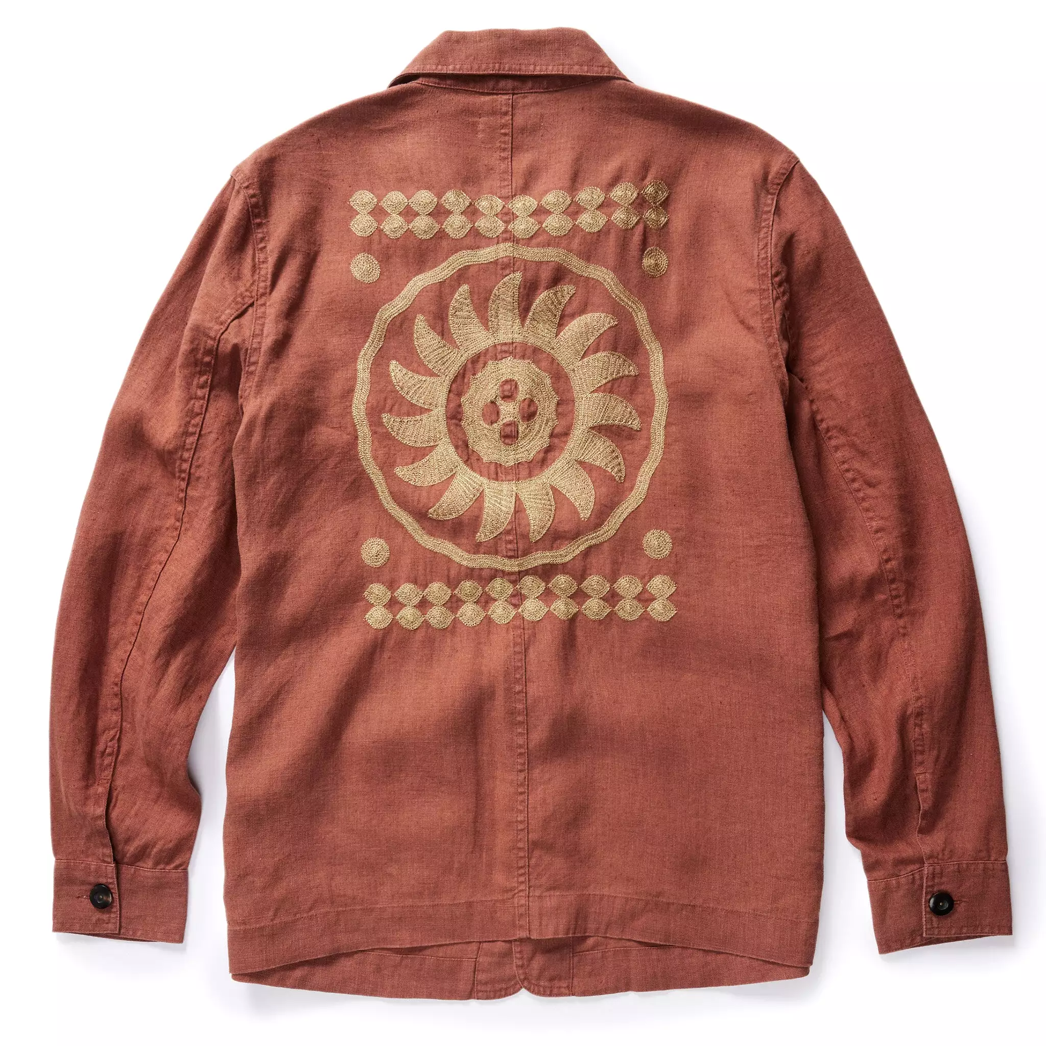 The Embroidered Ojai Jacket in Dried Guajillo Hemp