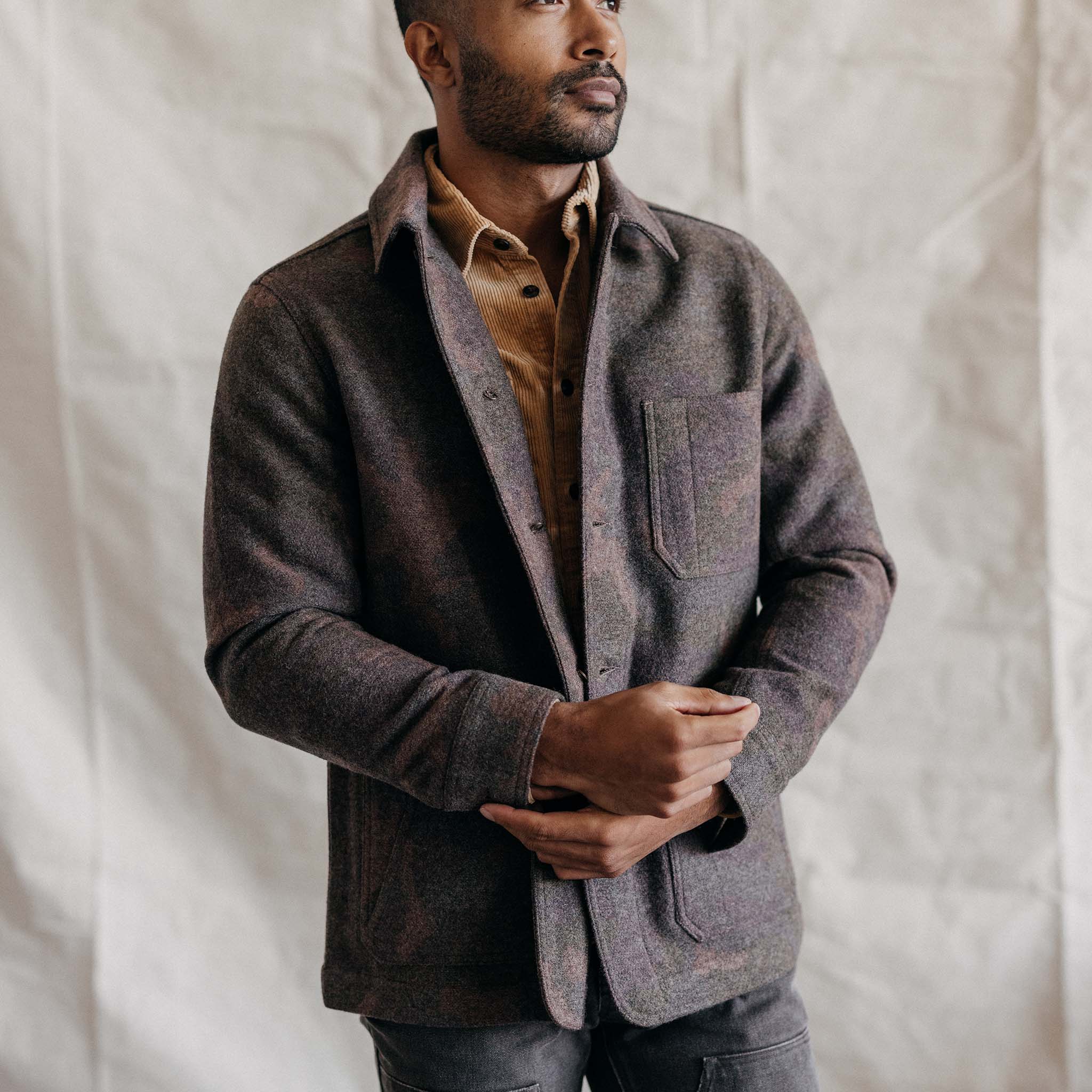 The Ojai Jacket in Heathered Camo Wool