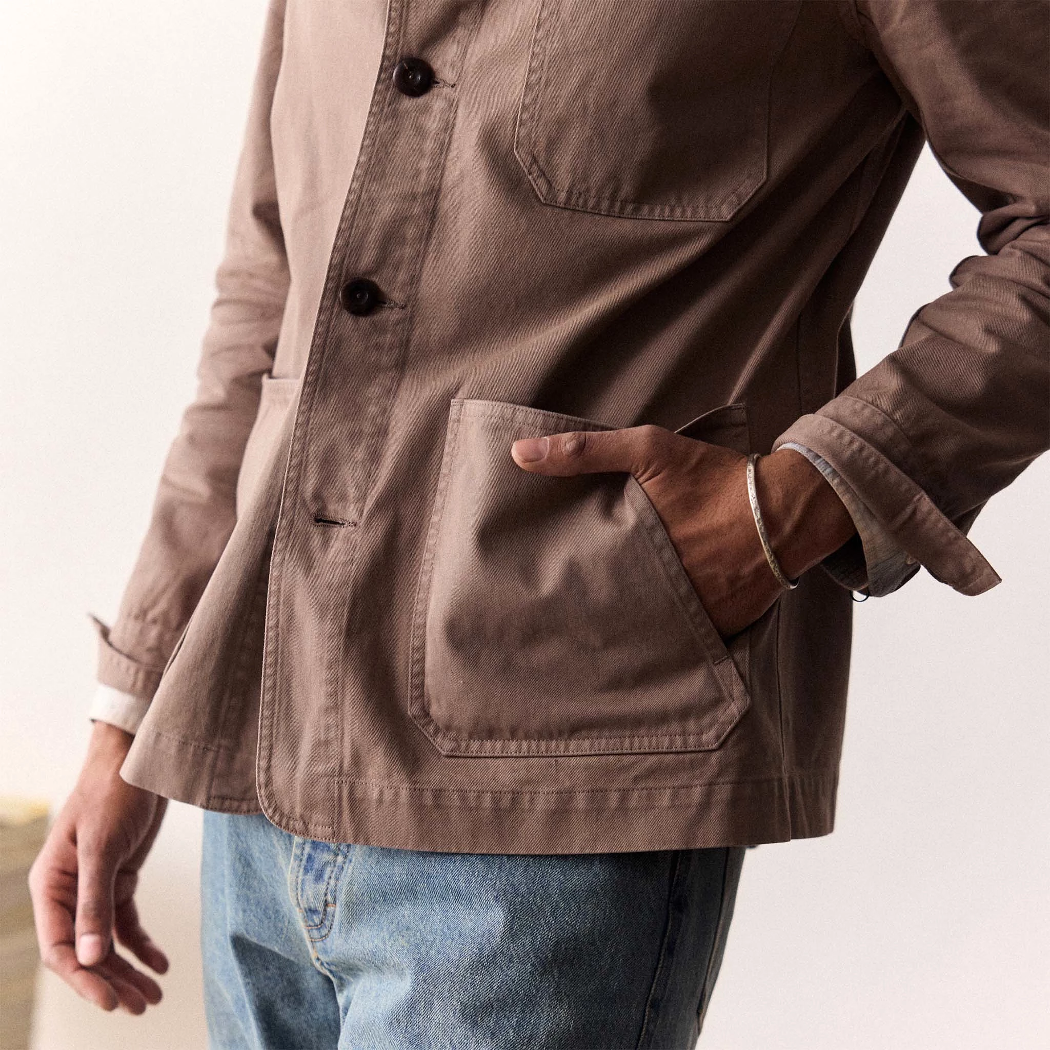 The Ojai Jacket in Organic Dried Earth Foundation Twill