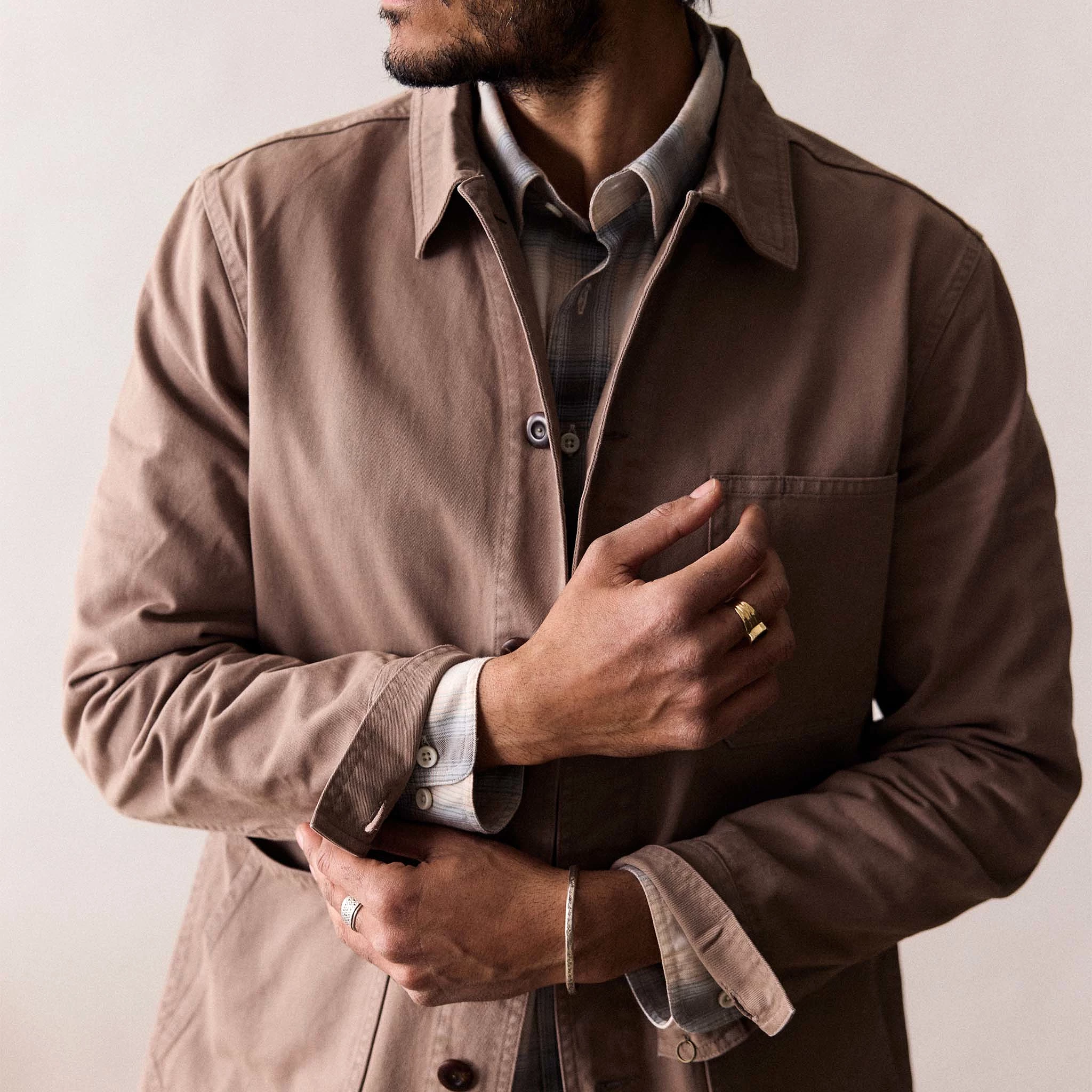 The Ojai Jacket in Organic Dried Earth Foundation Twill