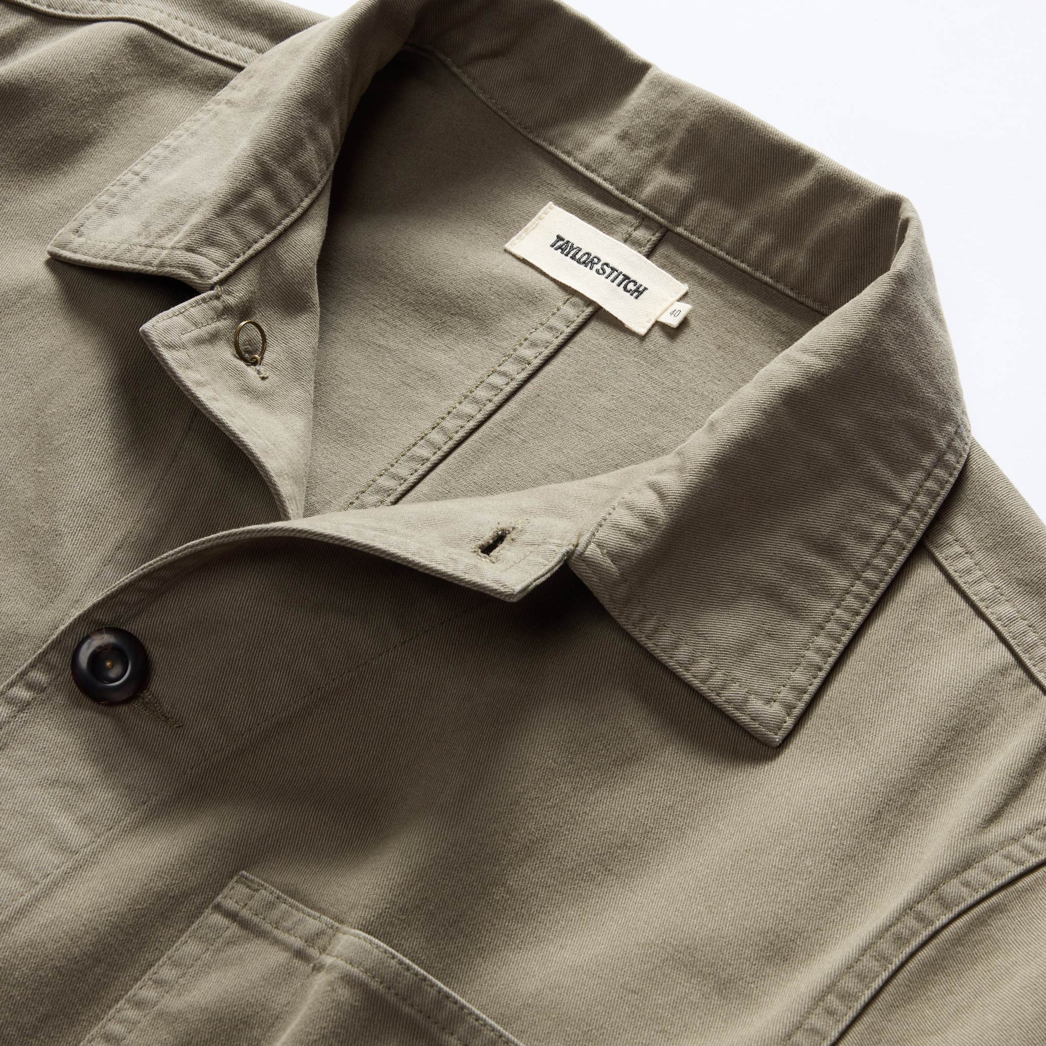 The Ojai Jacket in Organic Smoked Olive Foundation Twill