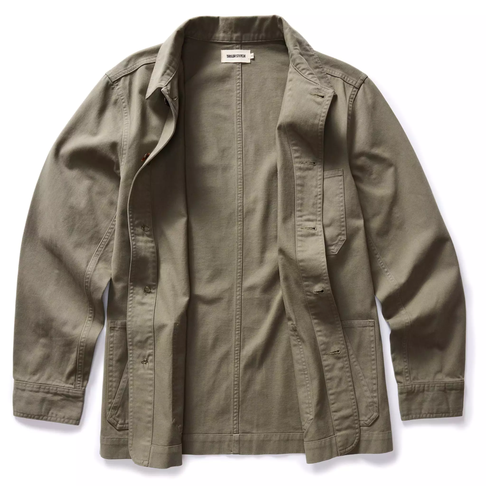 The Ojai Jacket in Organic Smoked Olive Foundation Twill