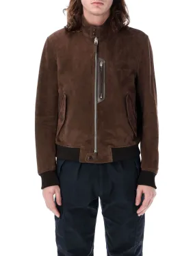 TOM FORD Men's Suede Harrington Jacket in Brown for SS24