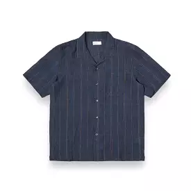 Universal Works Road Shirt 30259 stripe linen navy