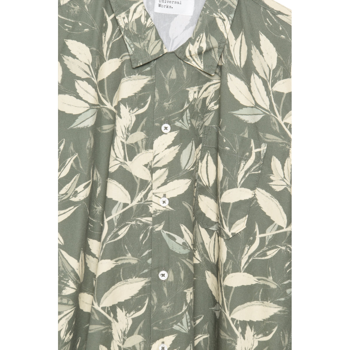 Universal Works Road Shirt organic jungle print olive P28034