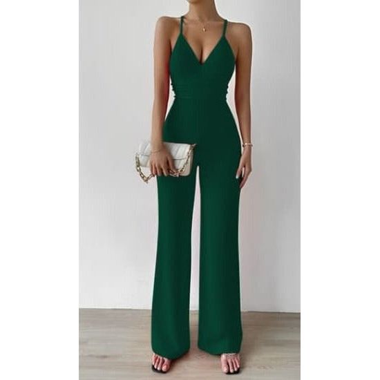 V-Neck Palazzo Jumpsuit