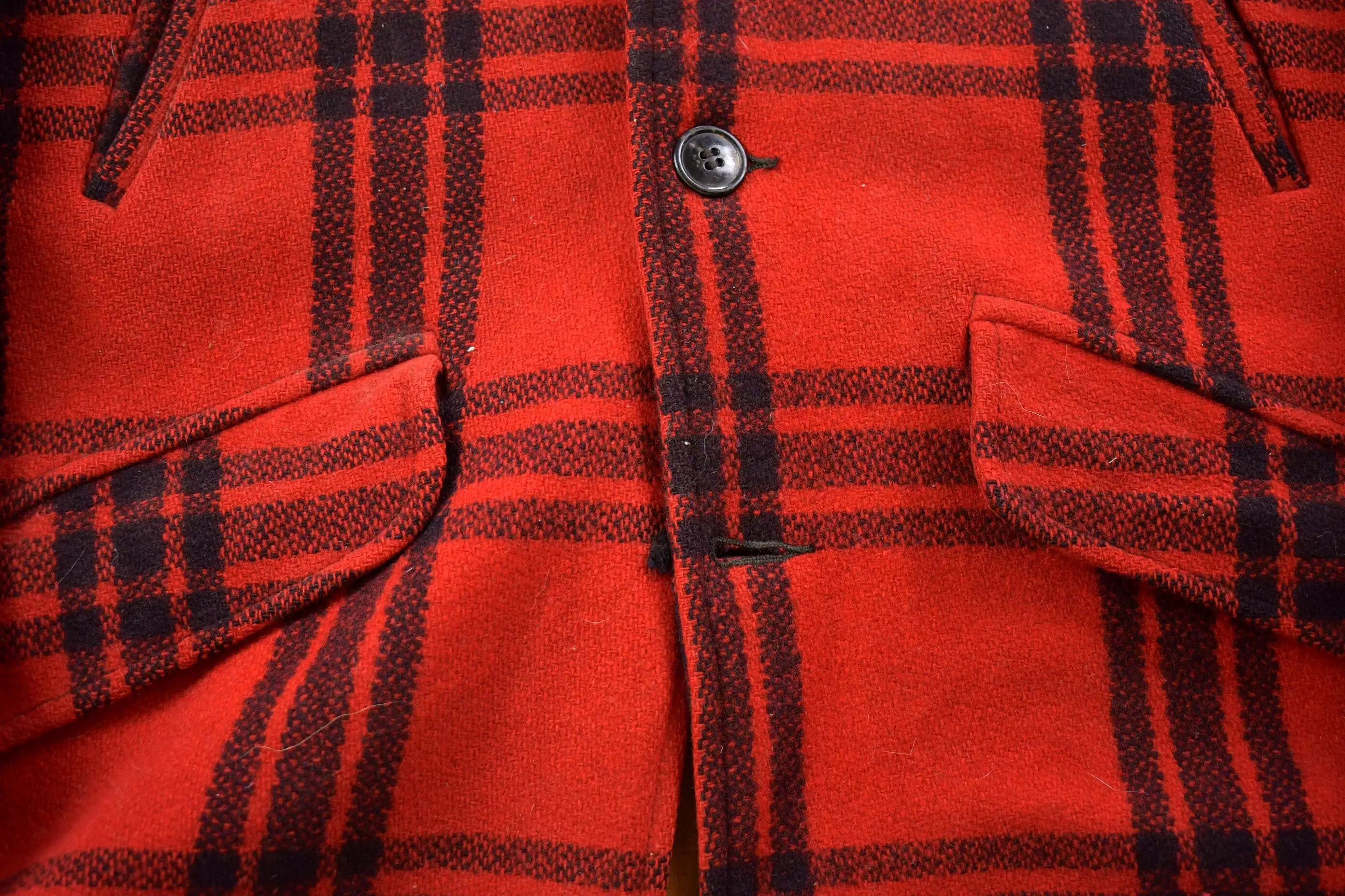 Vintage 1960s Sears 100% Wool Jacket / Wool Jacket  / Vintage 90s Jacket / Outdoor / Winter / Buffalo Plaid Chore Coat