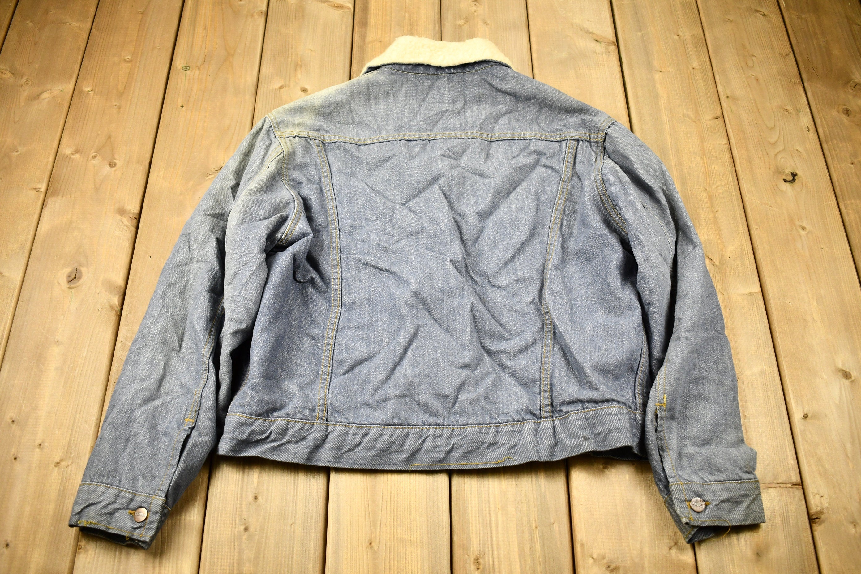 Vintage 1970s Genuine Roebucks Shearling Collar Jean Jacket / Button Up / True Vintage / Vintage Outerwear / Fall Jacket / 1970s