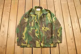 Vintage 1970s Neet Products Camouflage Military Jacket / Zip Up Jacket / Made in USA / Vintage Army / Streetwear Fashion / Army 