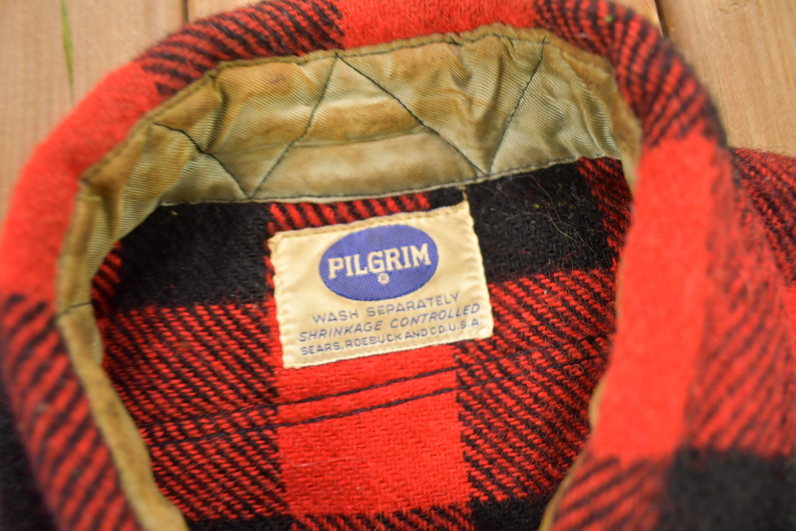 Vintage 1970s Pilgrim Buffalo Plaid Button Up Shirt / 1970s Button Up / Vintage Flannel / True Vintage