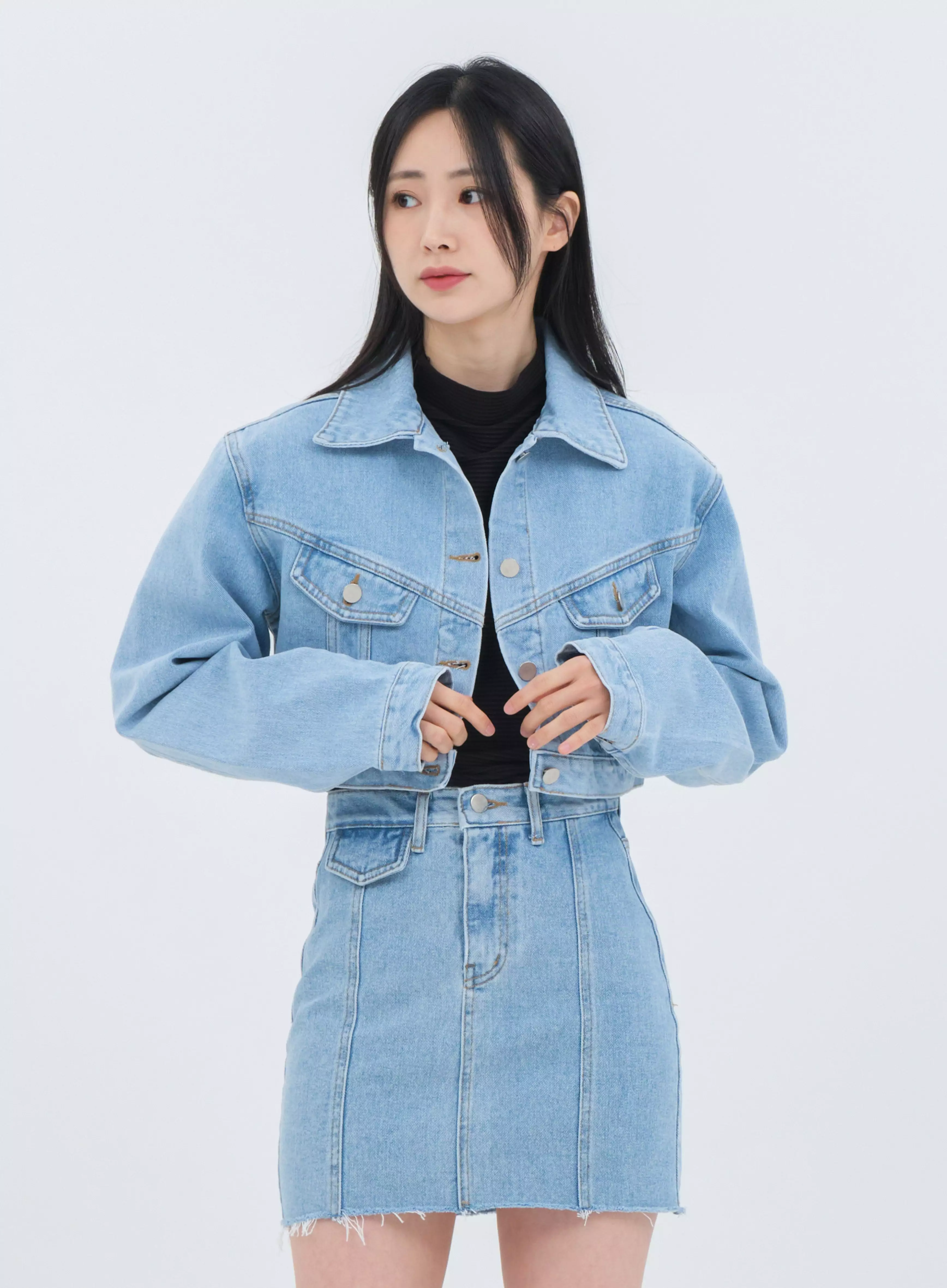 Vintage Denim Set-Up Jacket with Pocket OS20