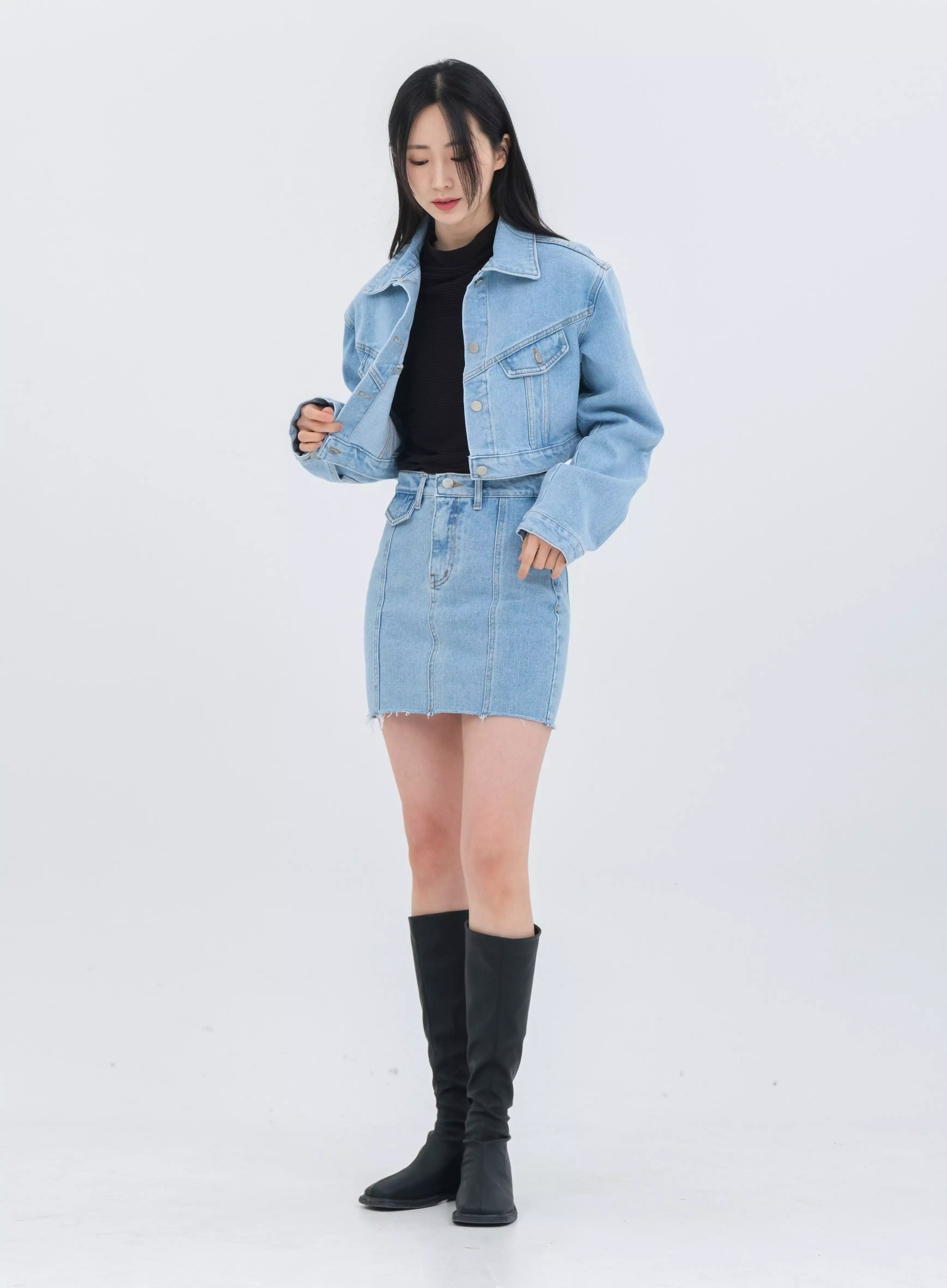 Vintage Denim Set-Up Jacket with Pocket OS20