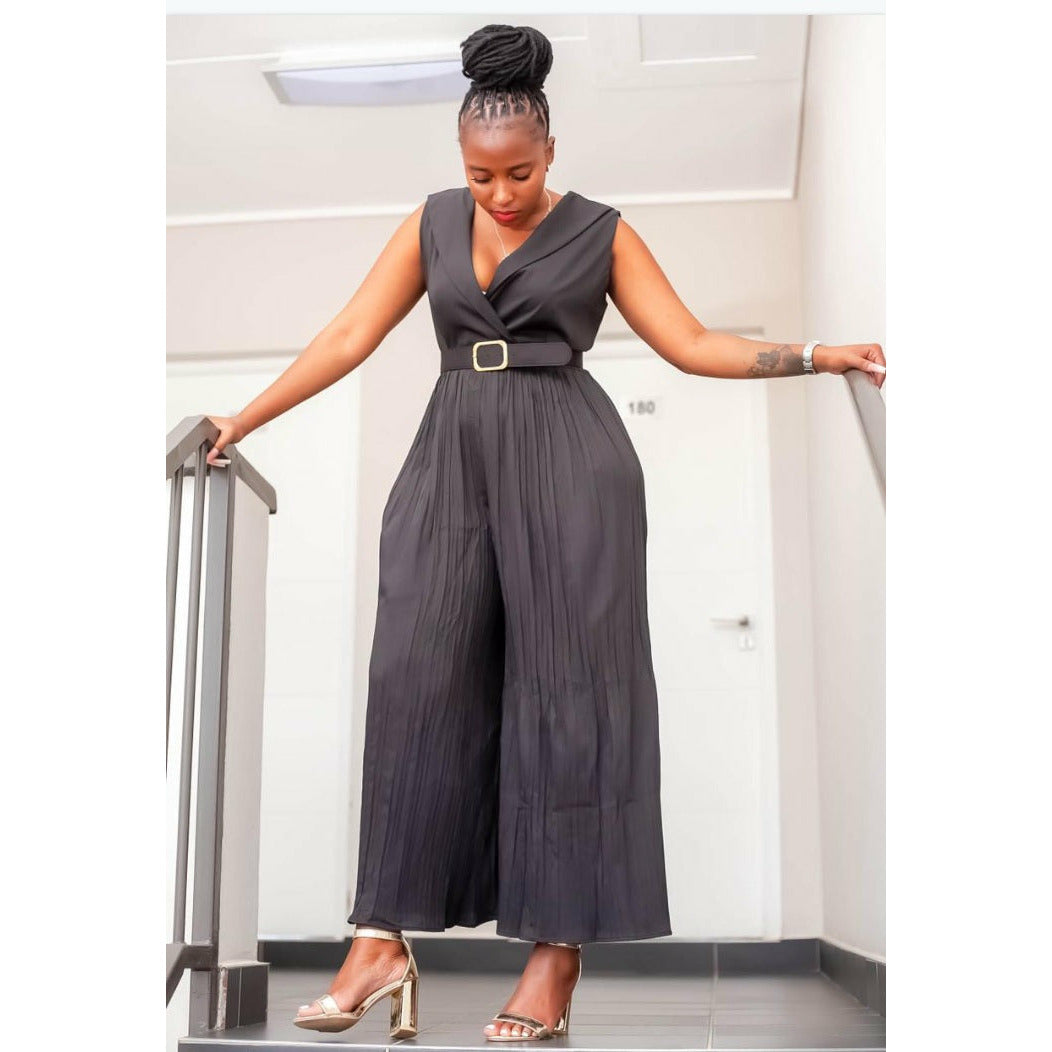 Vintage Sleeveless Wide Leg Jumpsuit