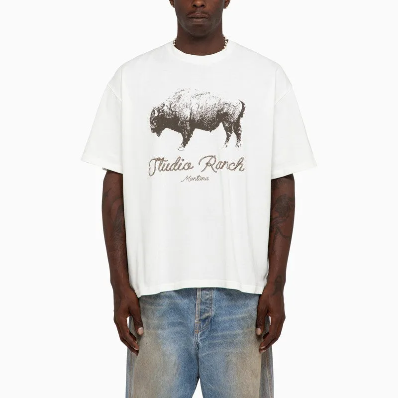 WHITE STUDIO RANCH BIG BUFFALO T-SHIRT