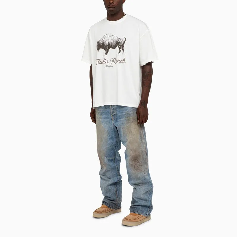 WHITE STUDIO RANCH BIG BUFFALO T-SHIRT