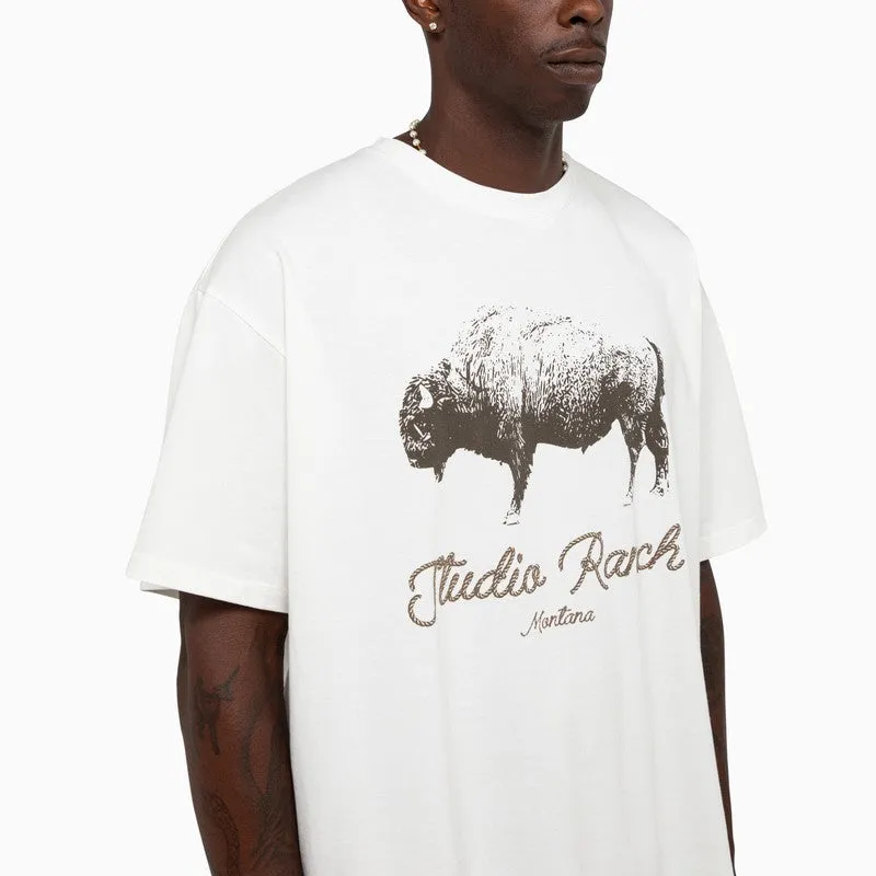 WHITE STUDIO RANCH BIG BUFFALO T-SHIRT