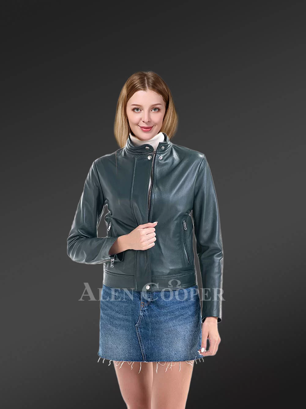 Women's Real Leather Jacket for bikers with exotic and appealing features