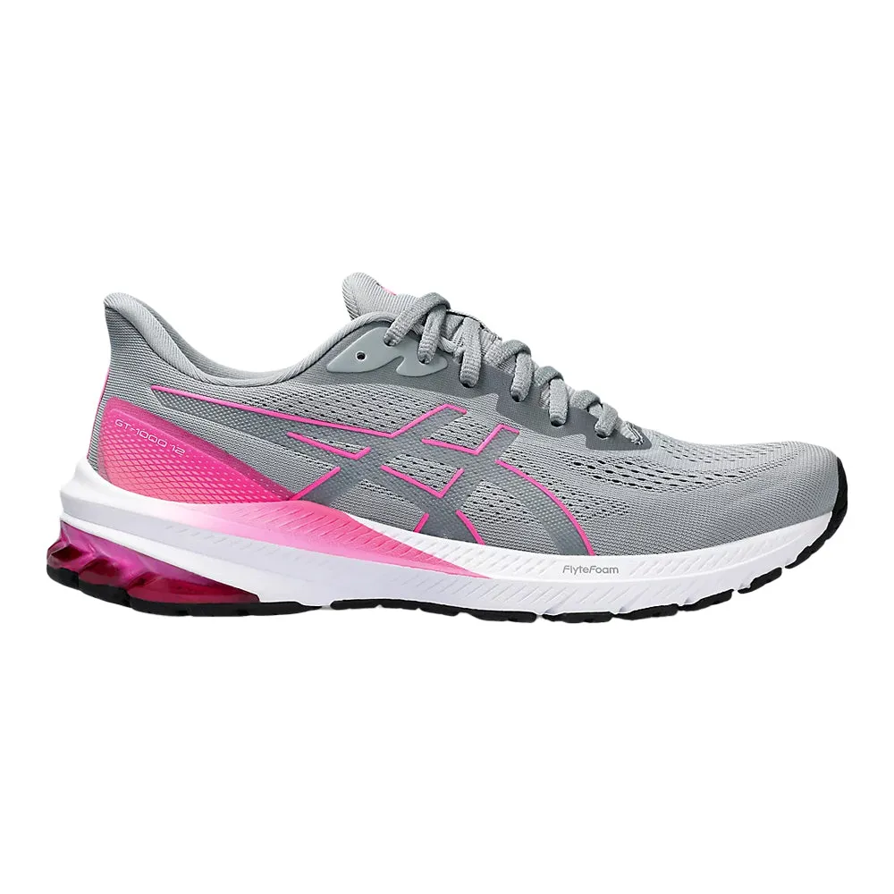 Women's Asics GT-1000 12, Sheet Rock/Hot Pink, 9.5 B Medium