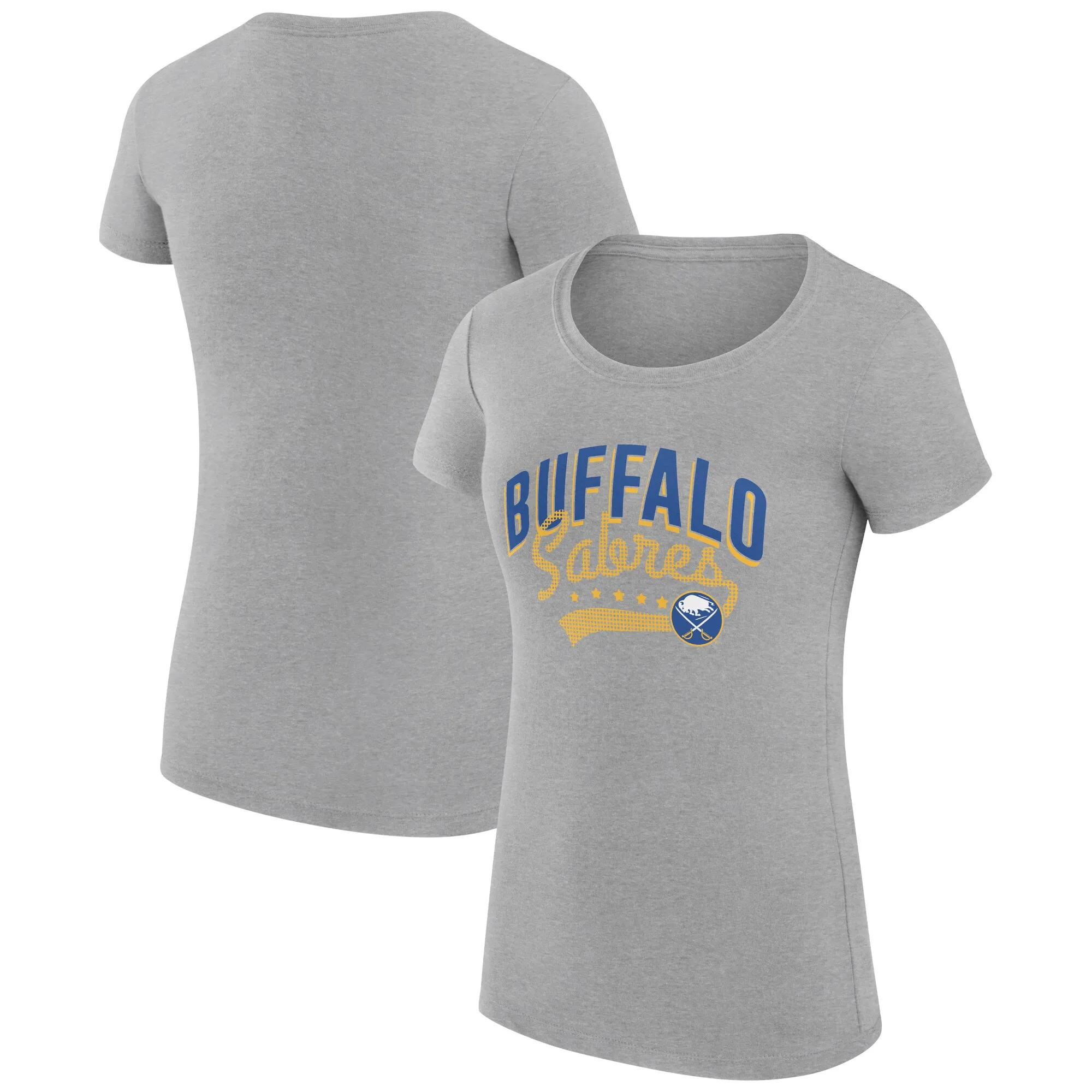 Women's Buffalo Sabres G-III 4Her by Carl Banks Gray Filigree Logo Fitted T-Shirt