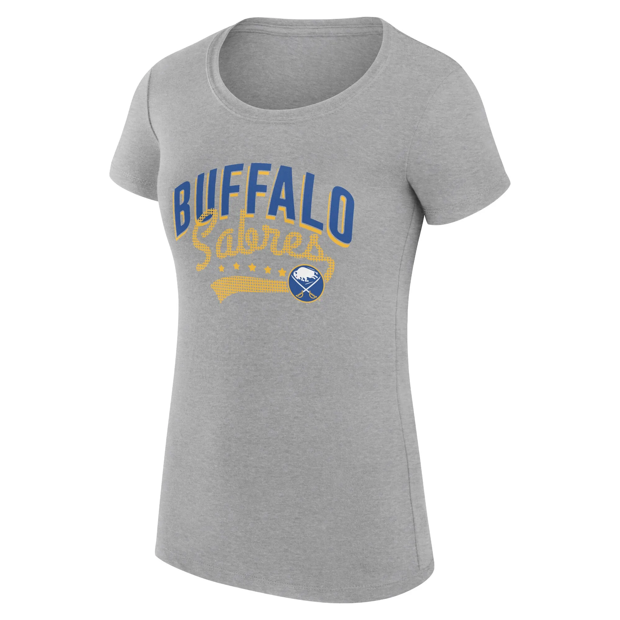 Women's Buffalo Sabres G-III 4Her by Carl Banks Gray Filigree Logo Fitted T-Shirt