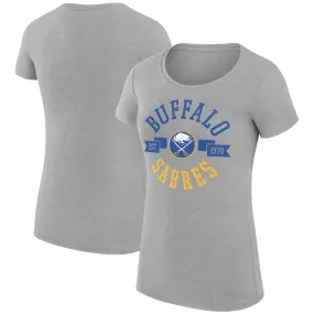 Women's Buffalo Sabres  G-III 4Her by Carl Banks Heather Gray City Graphic Sport Fitted Crewneck T-Shirt