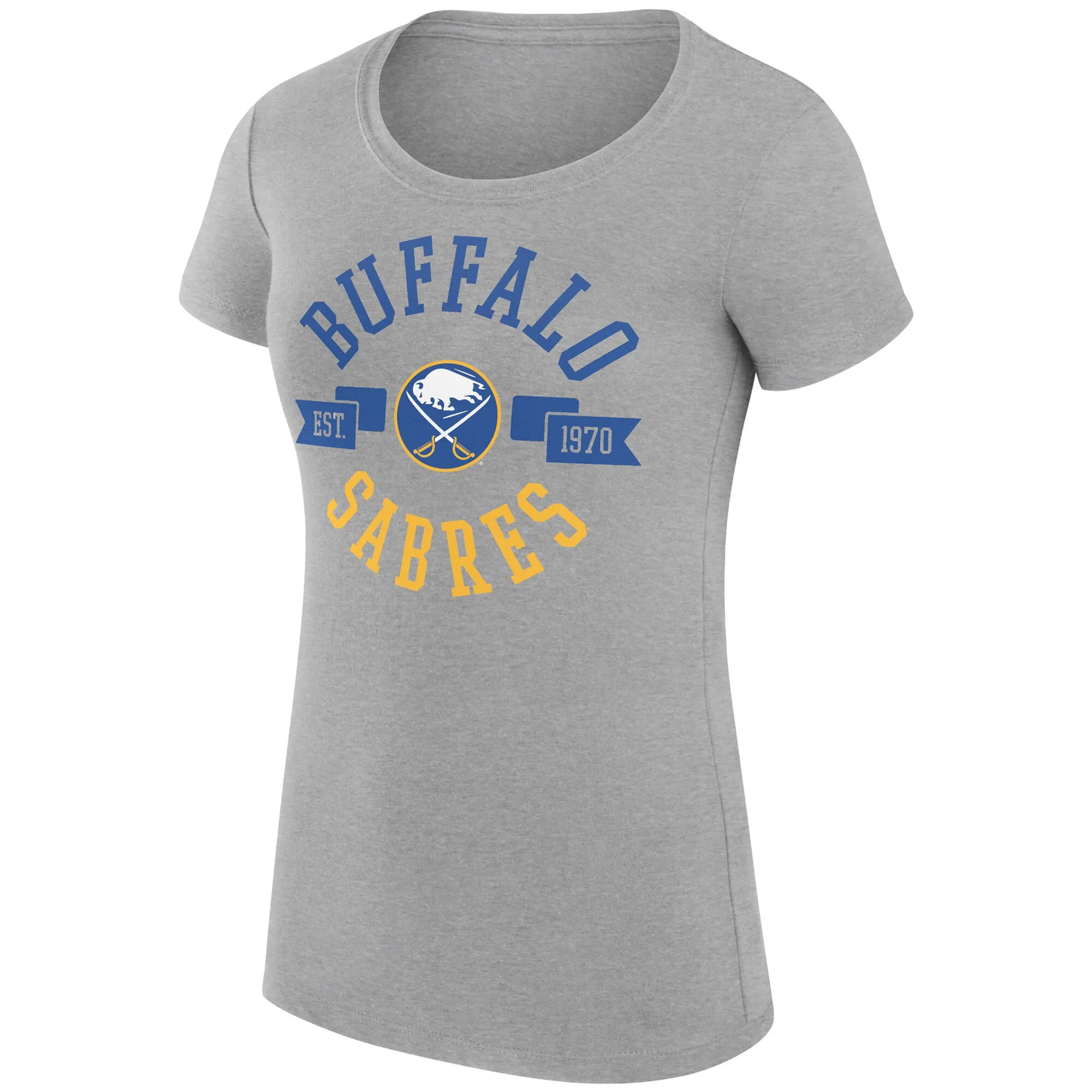 Women's Buffalo Sabres  G-III 4Her by Carl Banks Heather Gray City Graphic Sport Fitted Crewneck T-Shirt