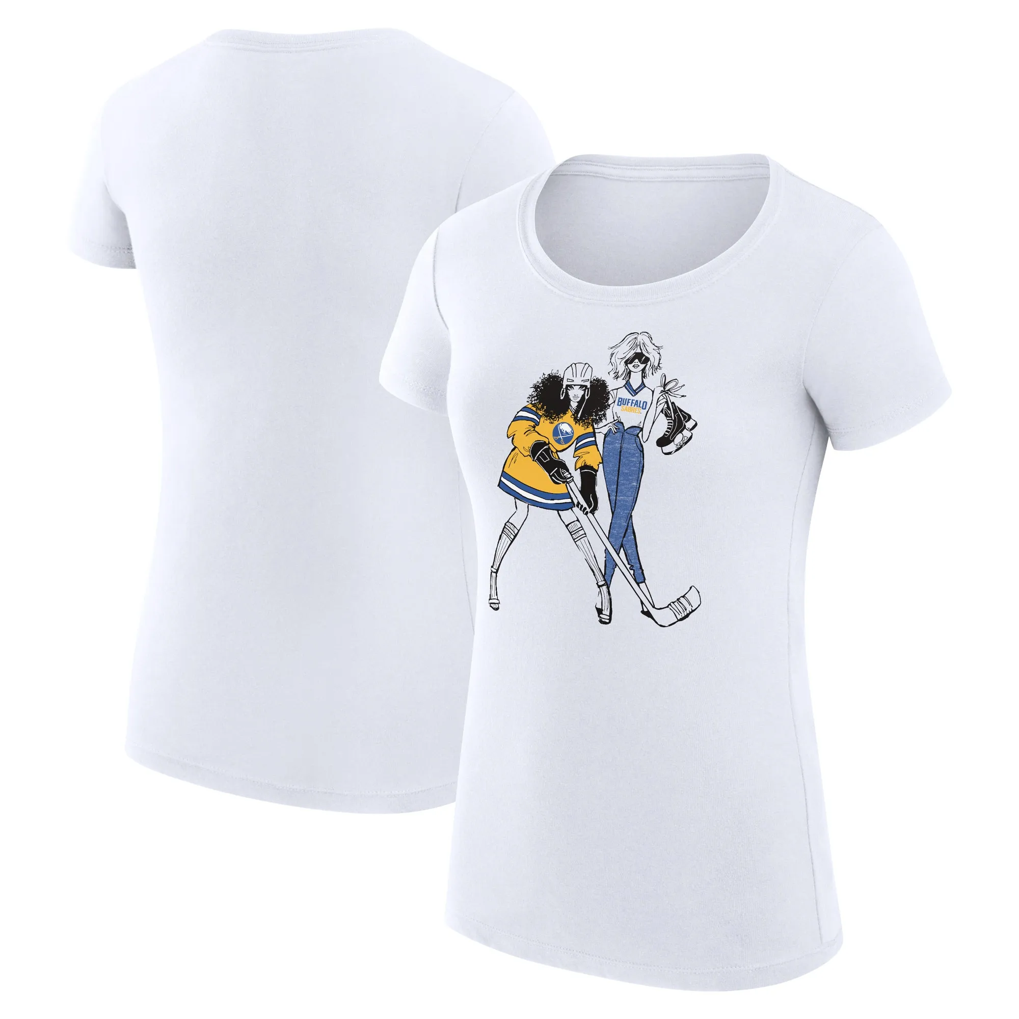 Women's Buffalo Sabres G-III 4Her by Carl Banks White Hockey Girls Fitted T-Shirt