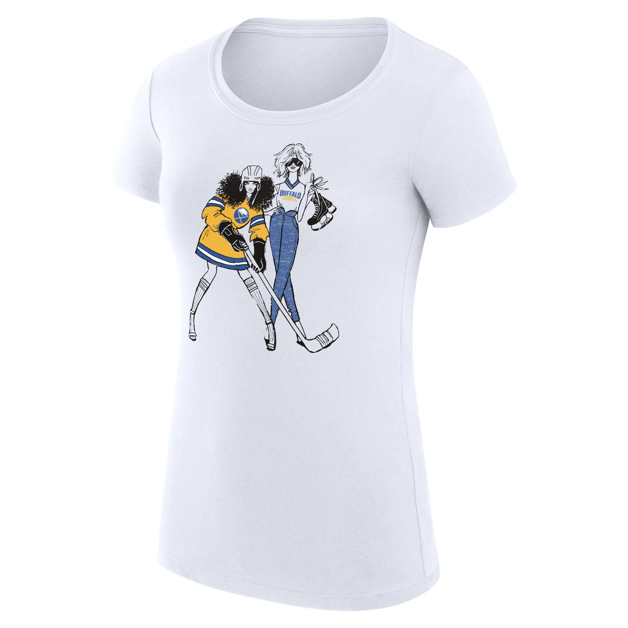 Women's Buffalo Sabres G-III 4Her by Carl Banks White Hockey Girls Fitted T-Shirt