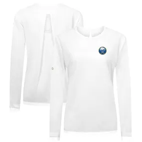 Women's Buffalo Sabres Levelwear White Sequoia Primary Logo Long Sleeve T-Shirt