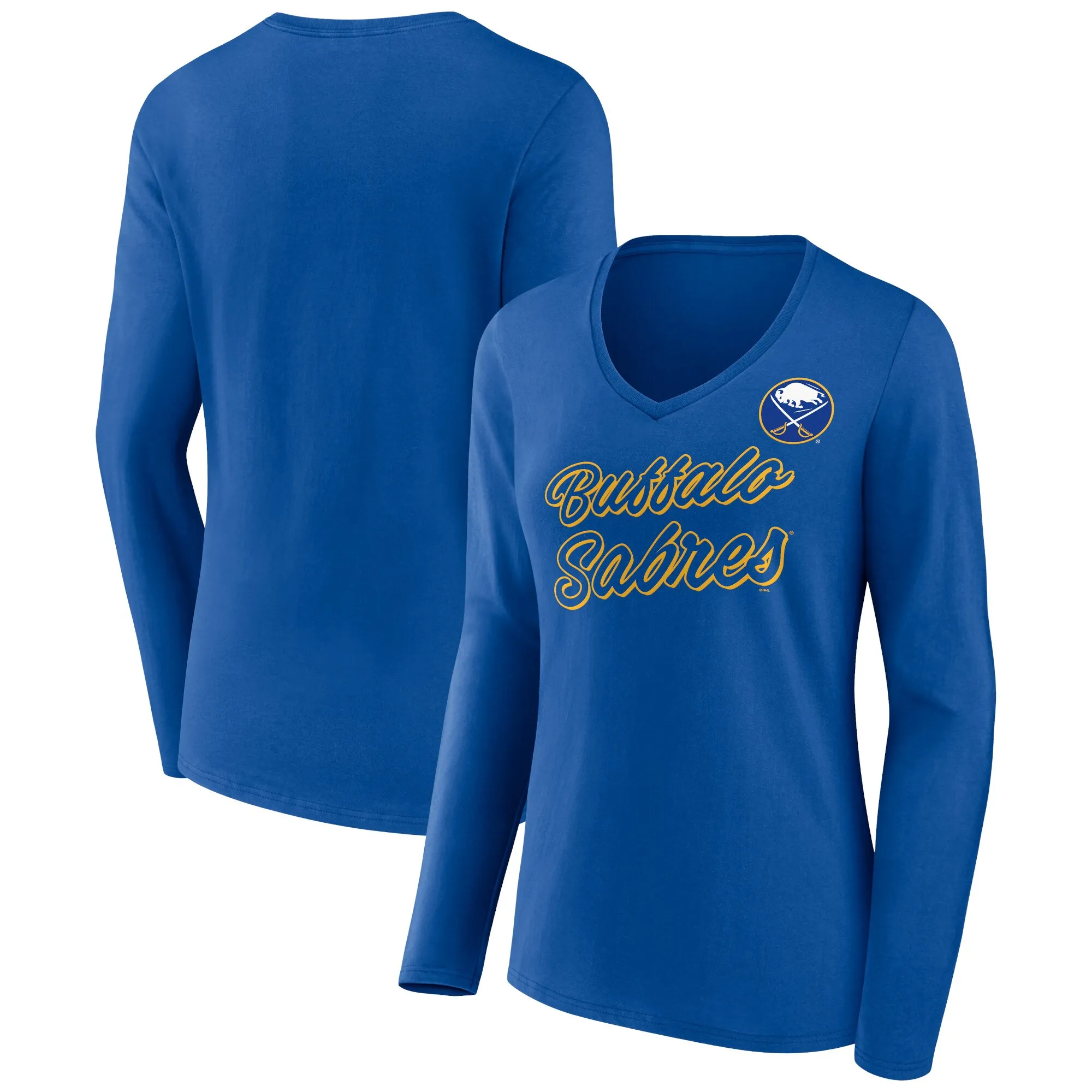 Women's Buffalo Sabres Royal Forge Long Sleeve V-Neck T-Shirt