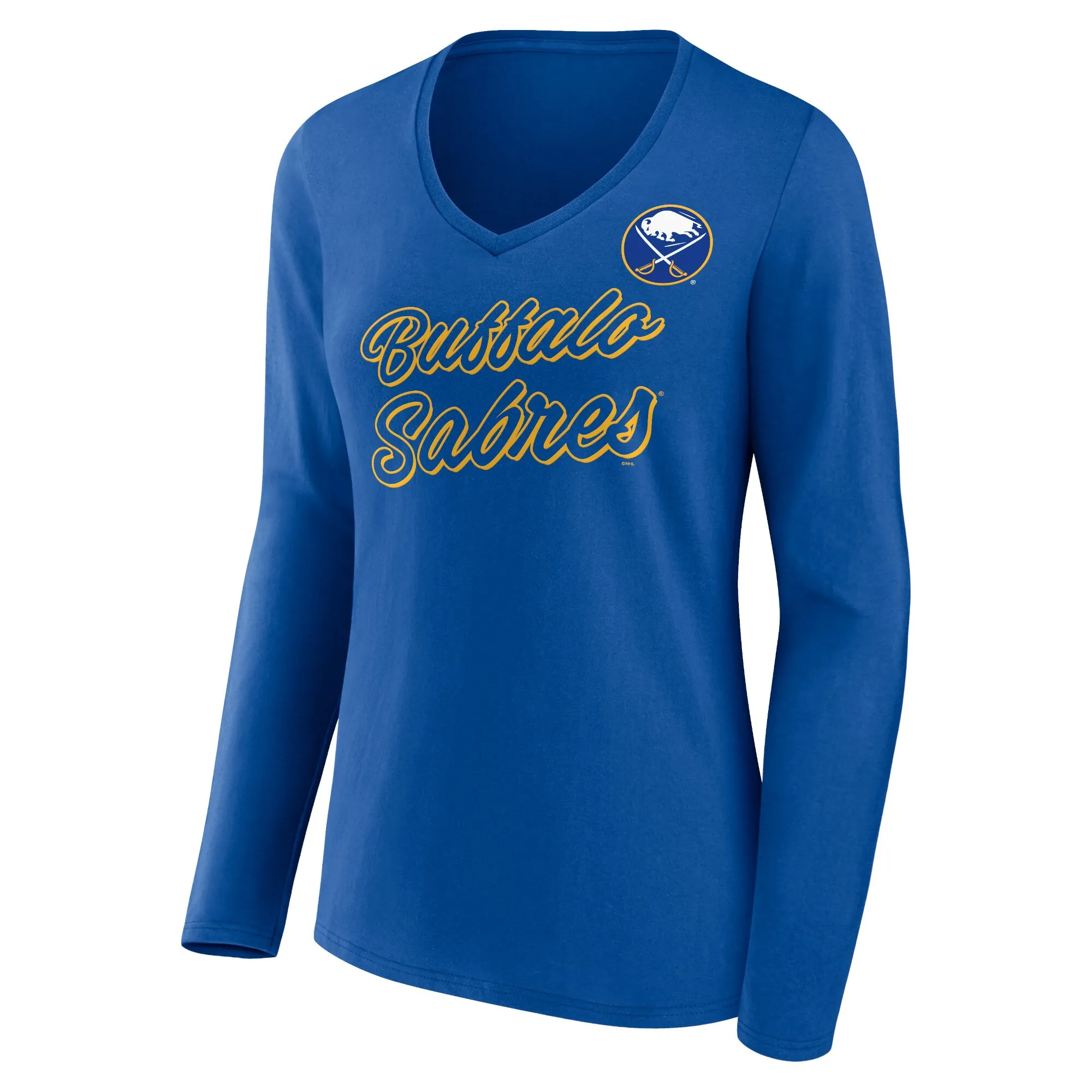 Women's Buffalo Sabres Royal Forge Long Sleeve V-Neck T-Shirt