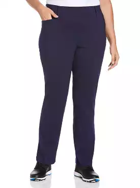 Womens Plus Pull-On Stretch Tech Flat Front Golf Pant