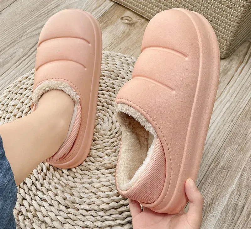 Women's Winter Leisure Style Waterproof Flat Flip-Flop Indoor Shoes